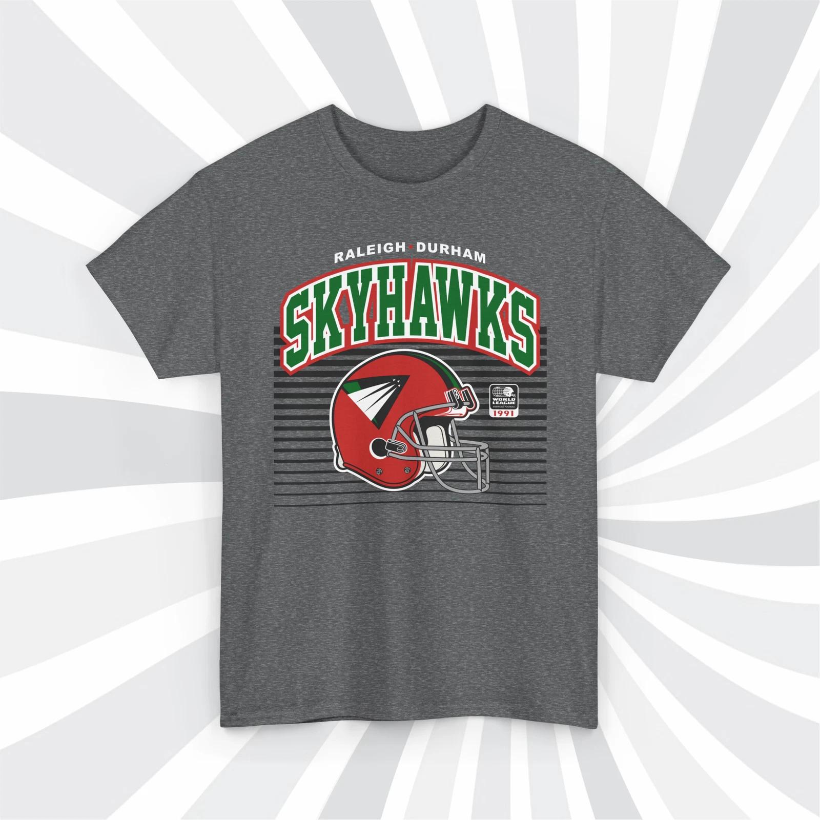 Raleigh Durham Skyhawks 1991 WLAF Vintage Football Helmet T shirt XL