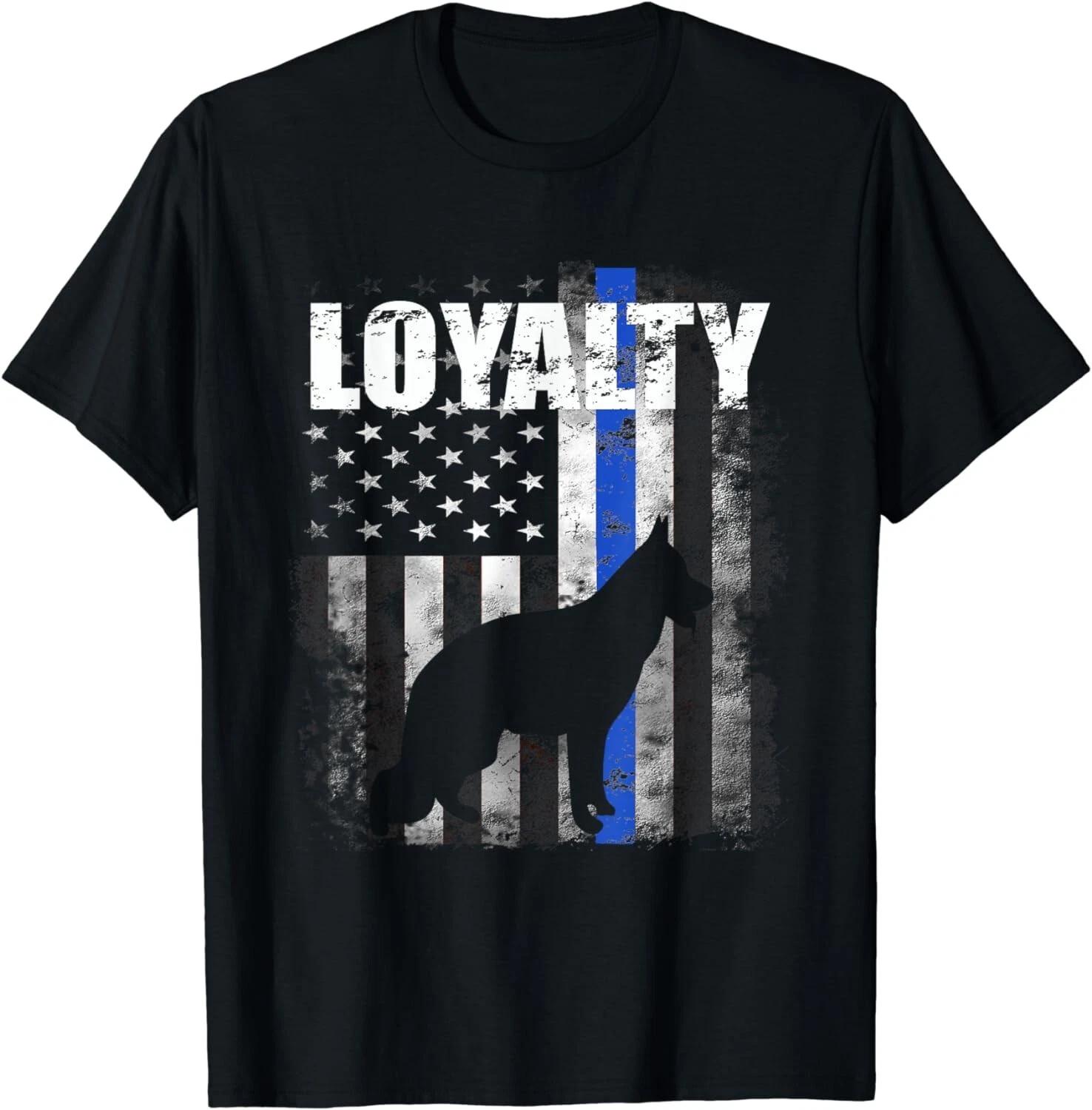 Police K9 Shirt - K9 Unit Dog Loyalty Thin Blue Line Flag Gift Unisex T-Shirt 4XL