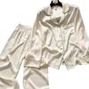 2025 Auspicious Clouds Ice Silk Padded Pajamas - Women's Two-Piece Set In Milk White, Long Sleeve & Pants
