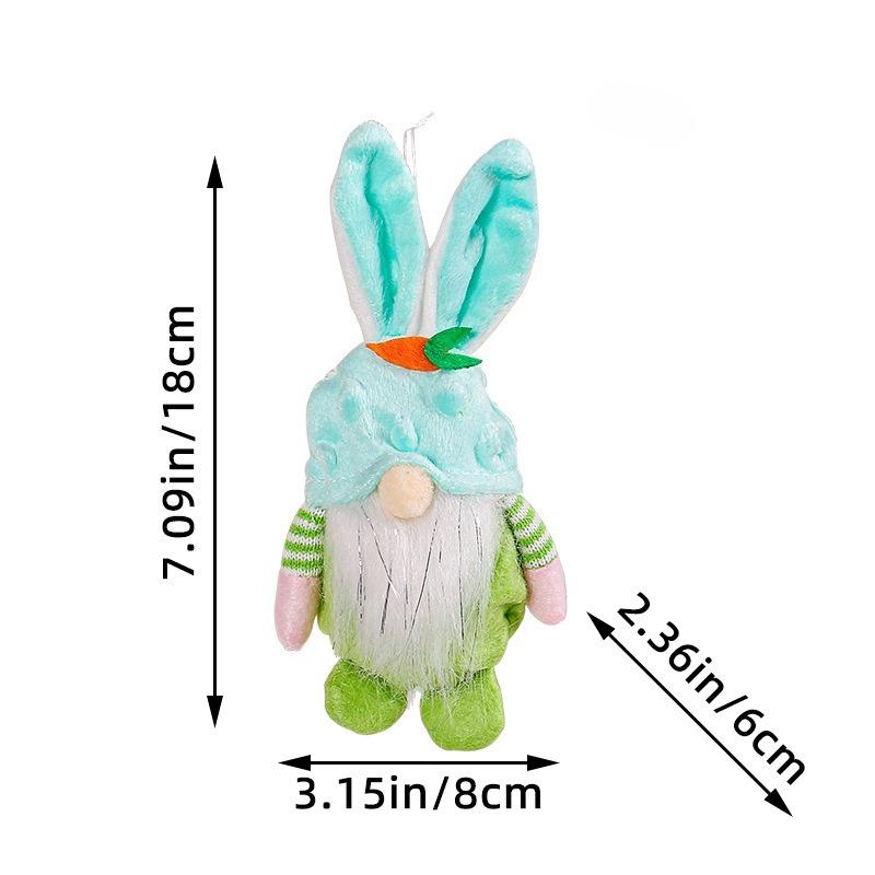 1pc Pendant Rabbit Gnome Dwarf Desktop Cartoon Doll Easter Holiday Scene Decor Soft Plush Hanging Ornament Party Favor