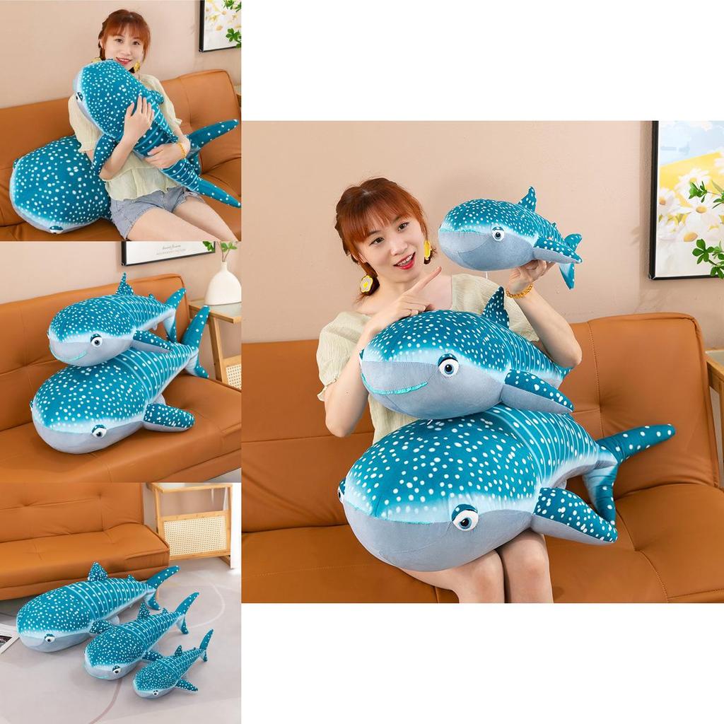 Animal de Pelúcia Realista Tubarão Brinquedo Macio Boneca Baleia Azul Para Amantes do Oceano