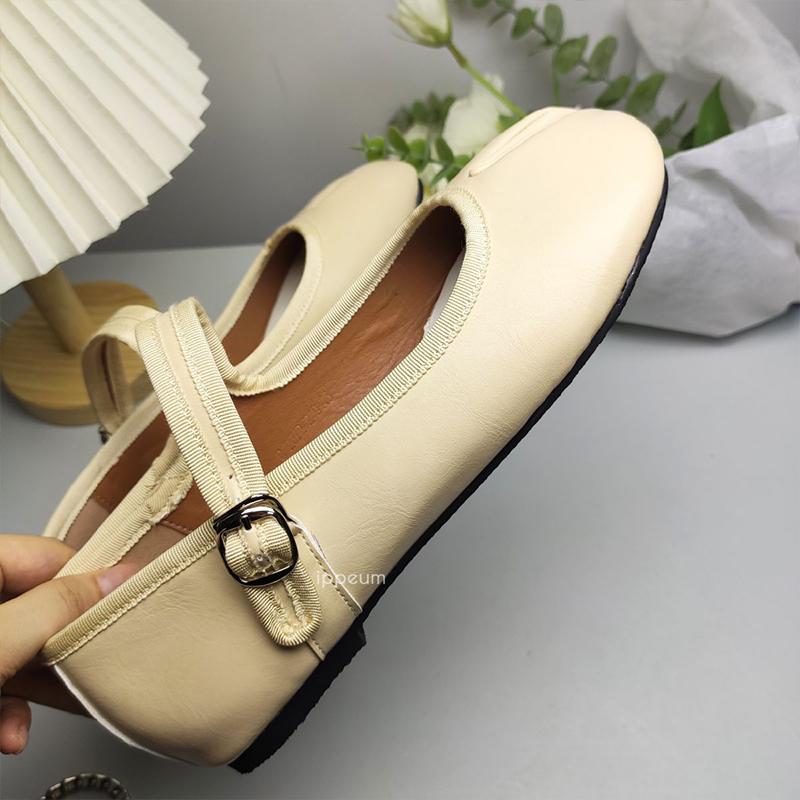 Fashion IPPEUM Black Shoes Split Toe Ballet Flats Women Plus Size 44 Mary Janes Buckle Ballerinas Zapatos Mujer