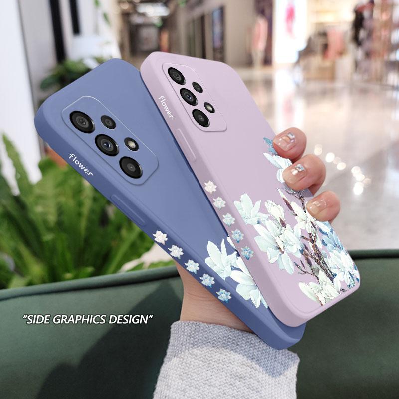 Magnolia Flower Case For Samsung A16 A06 A73 A53 A33 A24 A23 A15 A25 A35 A55 A13 A03S A72 A52S A32 A02S A22 A04S 4G 5G Cover
