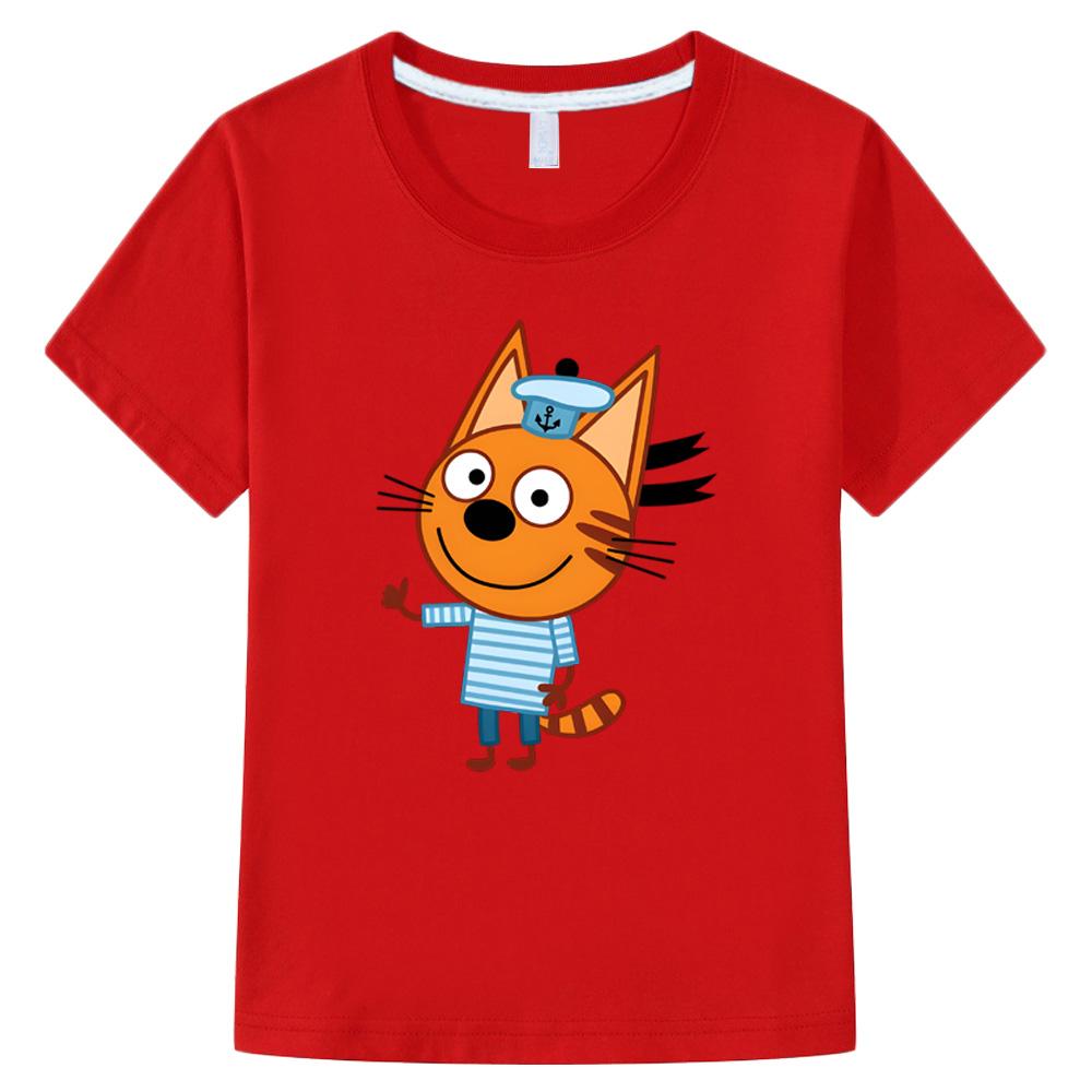 

Kid-e-cats kawaii Summer T-shirts for Boys Tops Cartoon T Shirt Witch Wizard Funny Tshirt Girls Short Sleeves 100% Cotton Anime Tees Kids summer Tops 100 червоний