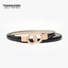 Korean Style Women's Patent Leather Thin Belt - Fashionable Waist Accessory for Dresses