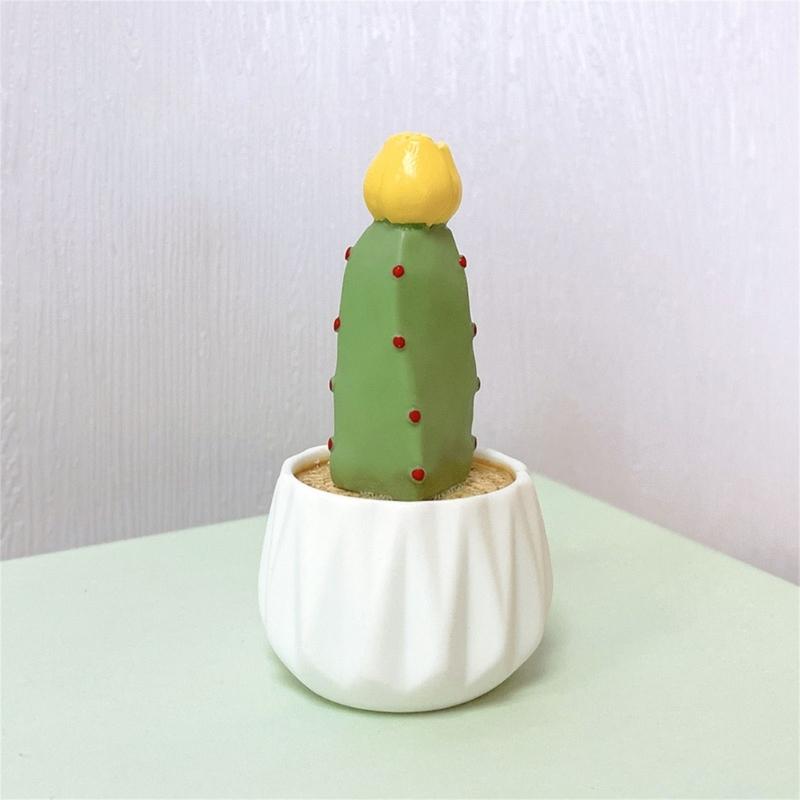 Mini Grüne Kaktusfigur Harz Sukkulente Topfpflanze Ornament Mini Bonsais Dekoration für Auto Armaturenbrett Dekorationen