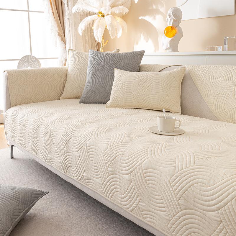 Cotton Sofa Cushion Four Seasons Universal Seat Cushions Cover Cloth Simple Modern Non-Slip Seat Cushion Fabric 100% Cotton Sofa Cover Cover