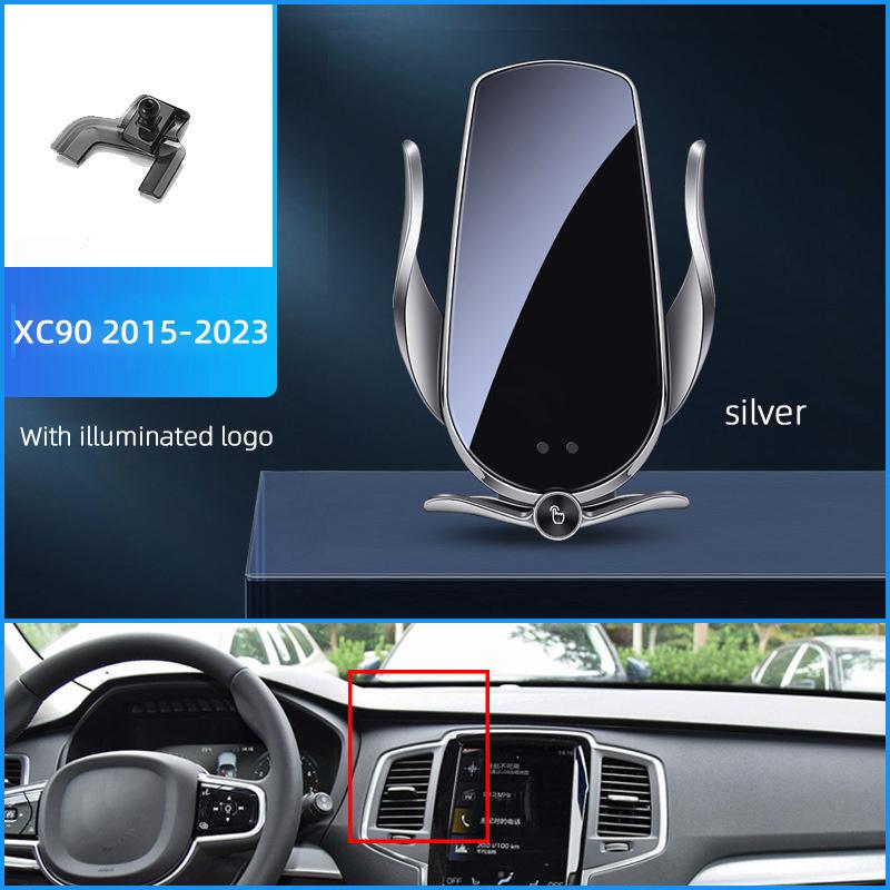 

For Volvo XC40 XC60 XC90 S60 S90 V60 V90 Wireless Charging Magnetic Car Phone Holder Base Charger Auto Accessories For iPhone S-XC90 15-23