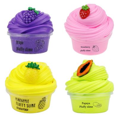 60ml Litchi Grape Fruit Fluffy Stress Relief Slime Clay Plasticine Mud
