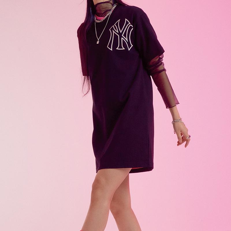 New MLB Short Sleeved Dress Women's Black 31OP05131-50L