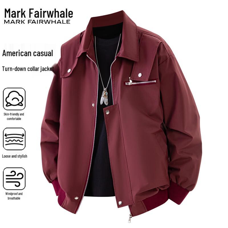 Mark Fairwhale Men's American Style Loose Fit Casual Jacket