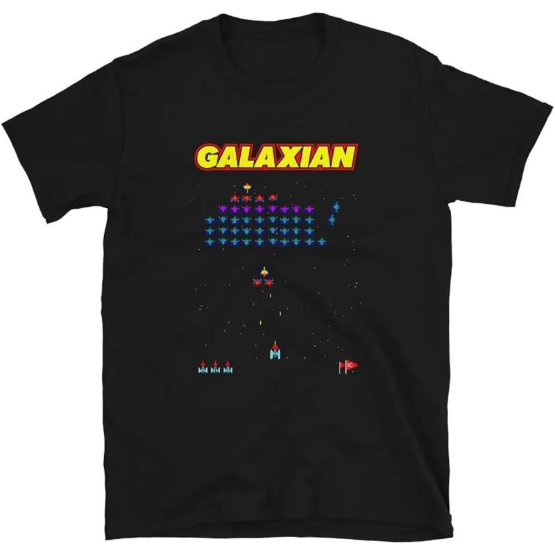 Cool Arcade Galaga Video Game Retro Vintage 80s Invader Space Gaming Alien T Shirt for Men 100% Cotton Gift Idea Clothes