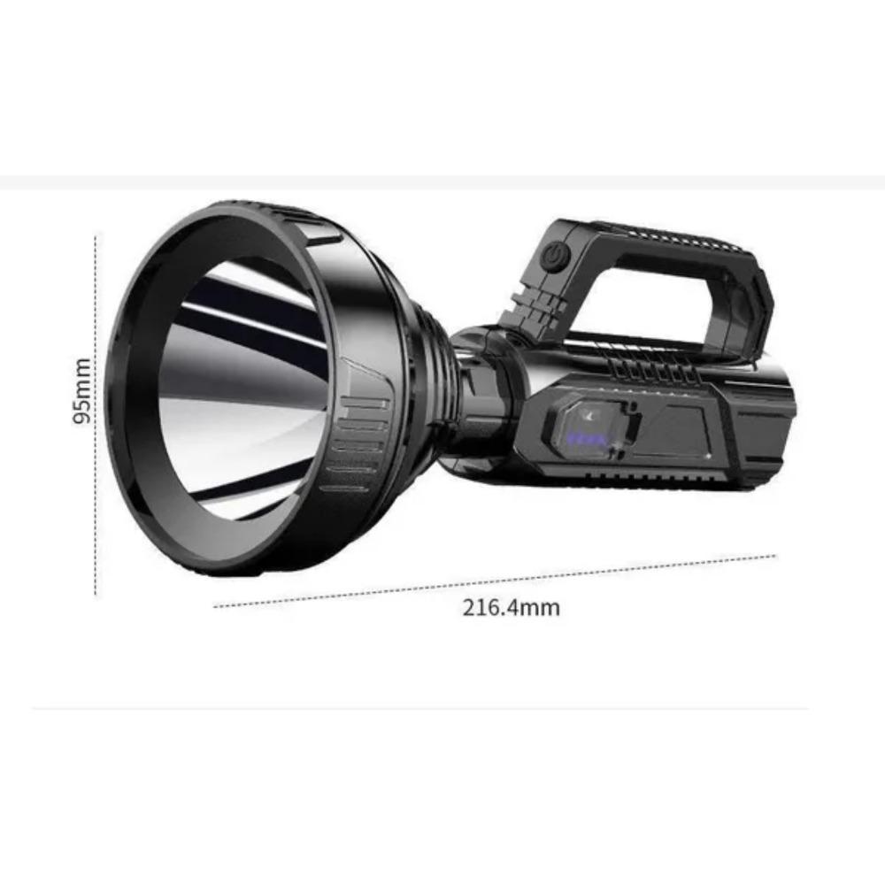 Portable Flashlight with LED Bulb Searchlight Big Beam Long-Range Flashlight USB Rechargeable Led Outdoor Flashlight Lantern