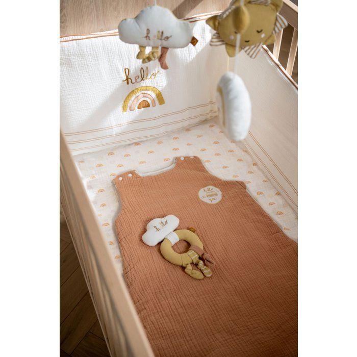 Lot de 2 draps housse bébé - SAUTHON - SUNLIGHT - 60 x 120 cm - Mousseline de coton bio
