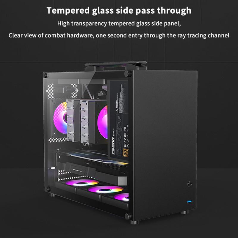 Translation Gaming Computer Case With Grip Handle Cooling Pc Tower For M-Atx/Itx Motherboard Usb3.0 338Mm Graphic Card Length