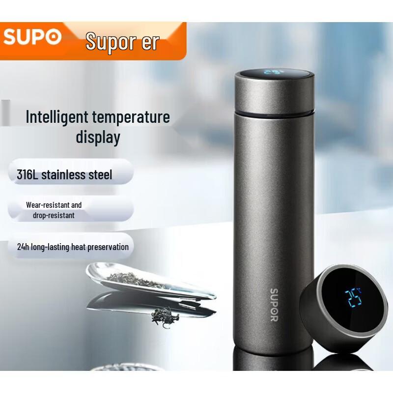 

SUPOR Smart Temperature Display Stainless Steel Portable Thermos
