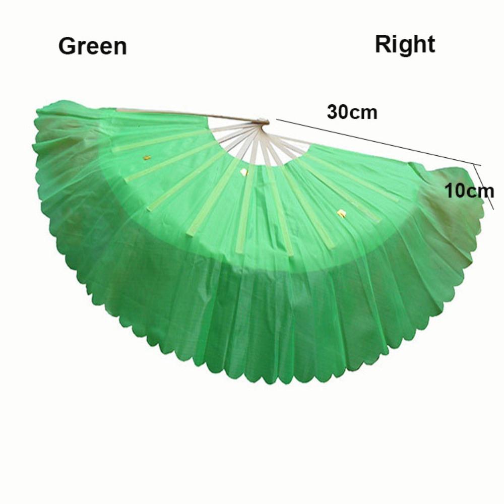 

10/15/40см Полукруглый Шелковый Китайский Короткий Веер-Вуаль для Танца Живота Пары Инструменты для Танца Янко 30cm Green Right