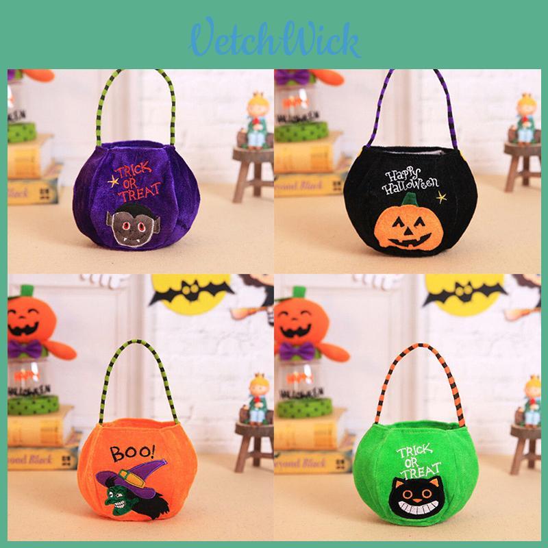 Halloween Candy Bags Pumpkin Handbag With Vibrant Orange And Black Colorful Design For Trick Or Treat
