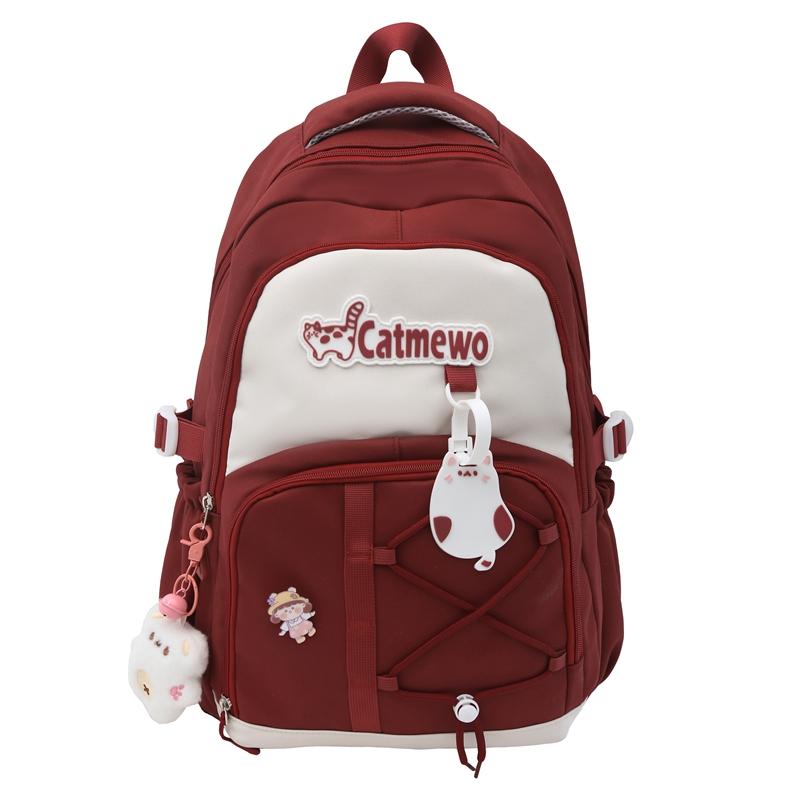 

Рюкзак в стиле колледжа, большой вместительный рюкзак для путешествий, школьный рюкзак для учеников младших классов средней школы красный