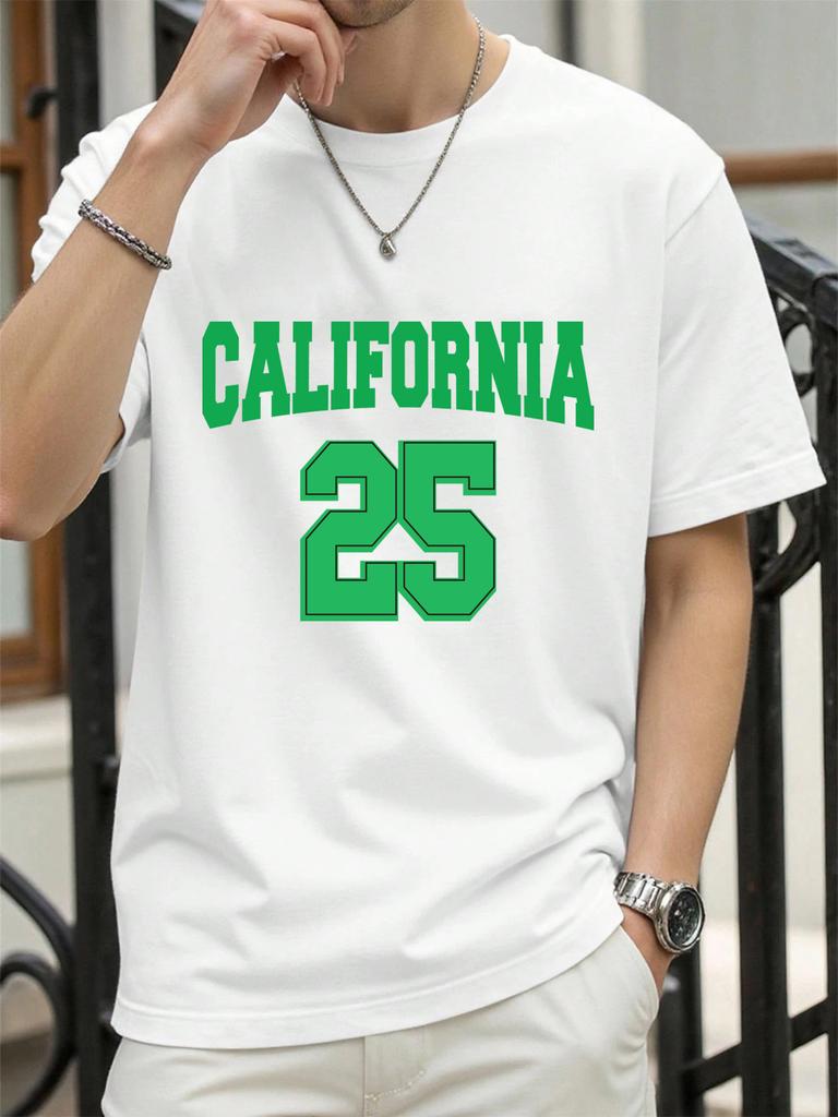 On The 25Th In California Print T Shirt Man Summer ONeck TShirts Casual Cotton Clothes Fashion AllMatch Hip Hop Sportswear