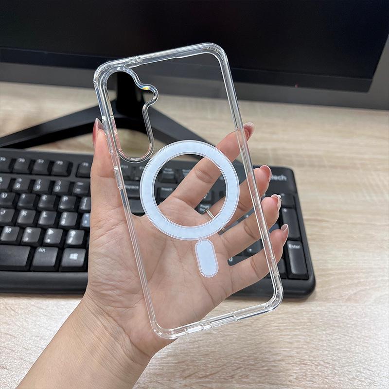 Samsung S23/S26 Ultra Transparent Acrylic Phone Case with Magnetic Cover, A57/A16 Protective Design.