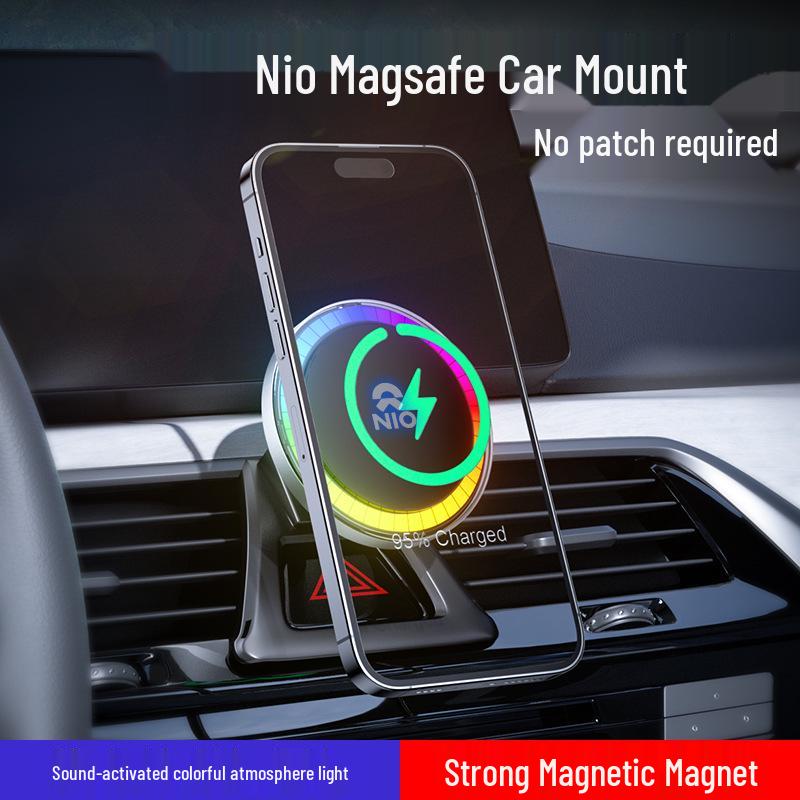 NIO ES6/ES8 Wireless Magnetic Fast Charger and LED Ambient Light for Cars (Apple Compatible)