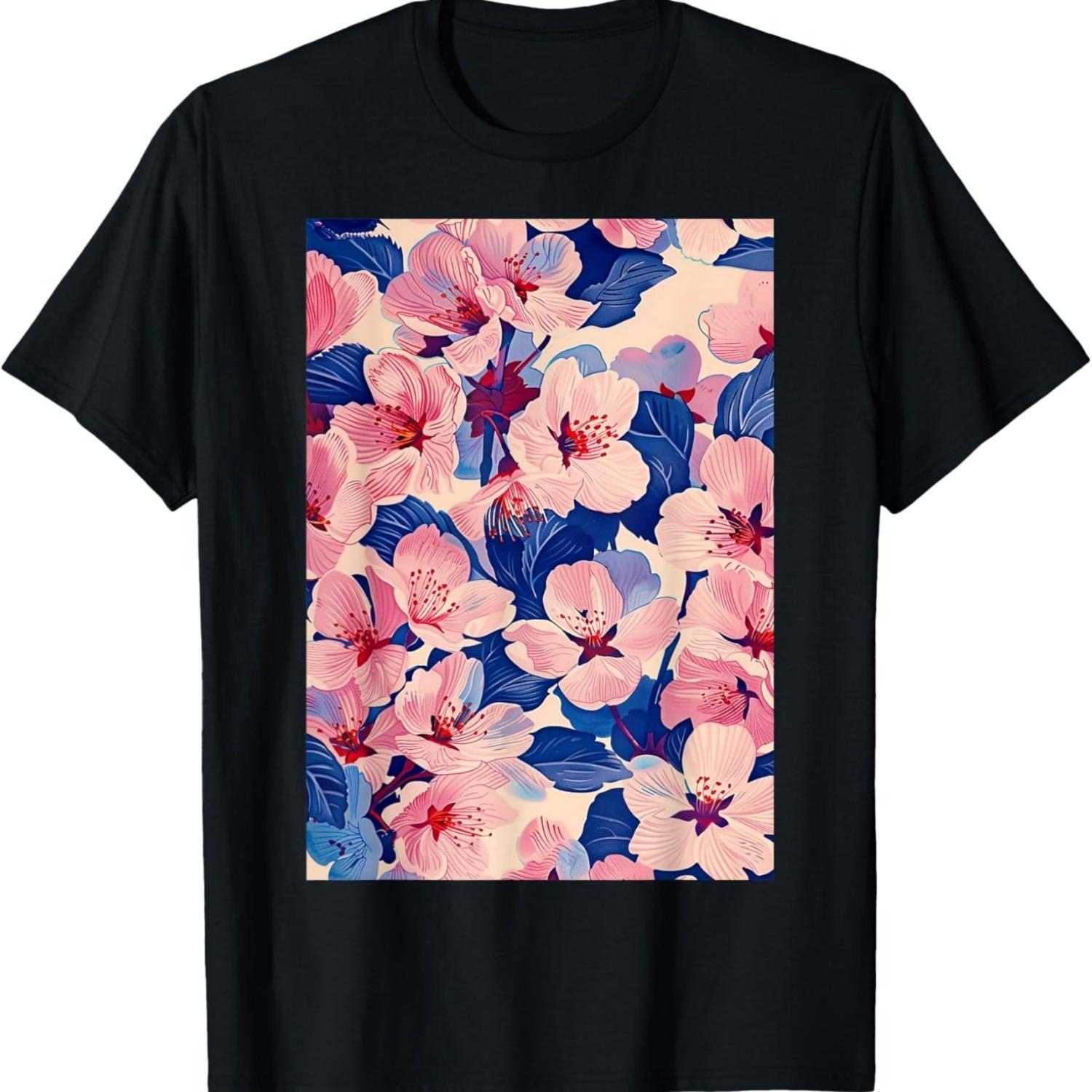 Vintage Pastel Cherry Blossom Minimalist  T-Shirt S чёрный