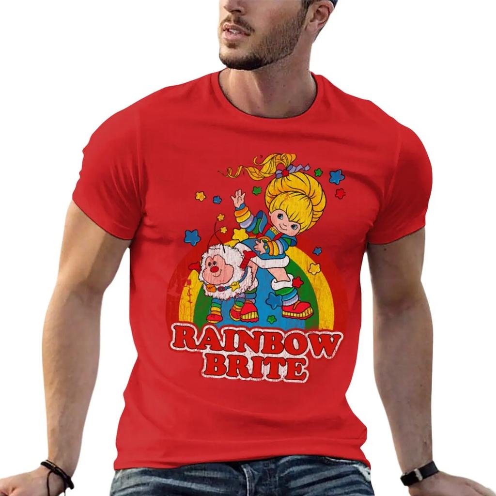 Oversized graphicswearDistressed Rainbow T-Shirt sports fan t-shirts oversized t shirt Short sleeve tee