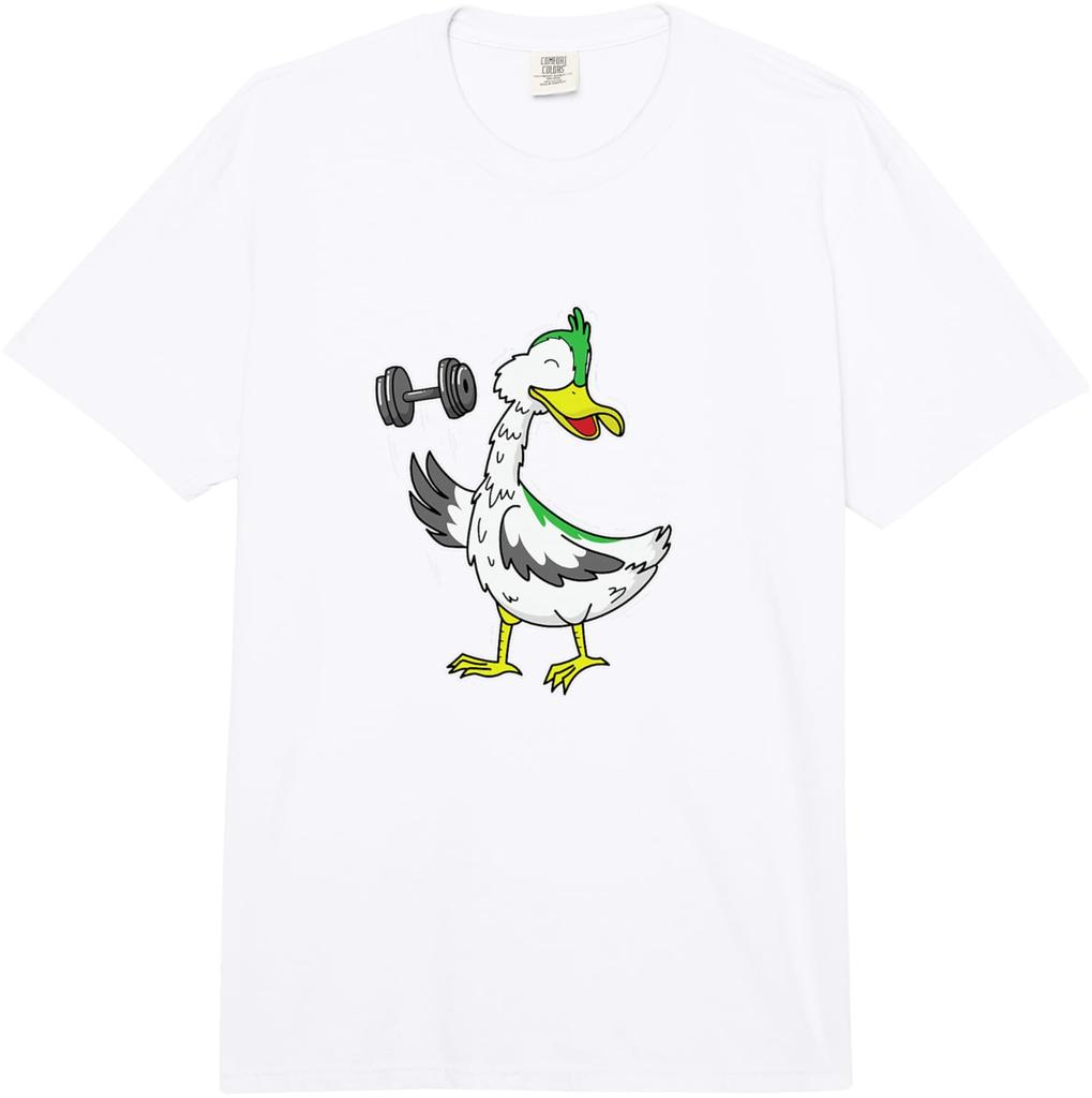 Duck Does Fitness Sport Comfort Colors Adult Heavyweight T-Shirt 100% Cotton Training Exercise Gym Sport Shirt Short Sleeve Gym