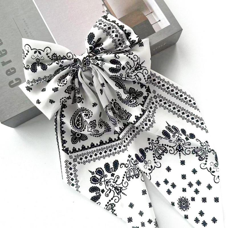 Double-Sided Cashew Flower Bow Hair & Heart Claw Clip Set - Summer Shark Clip Fashion Ponytail Accessories