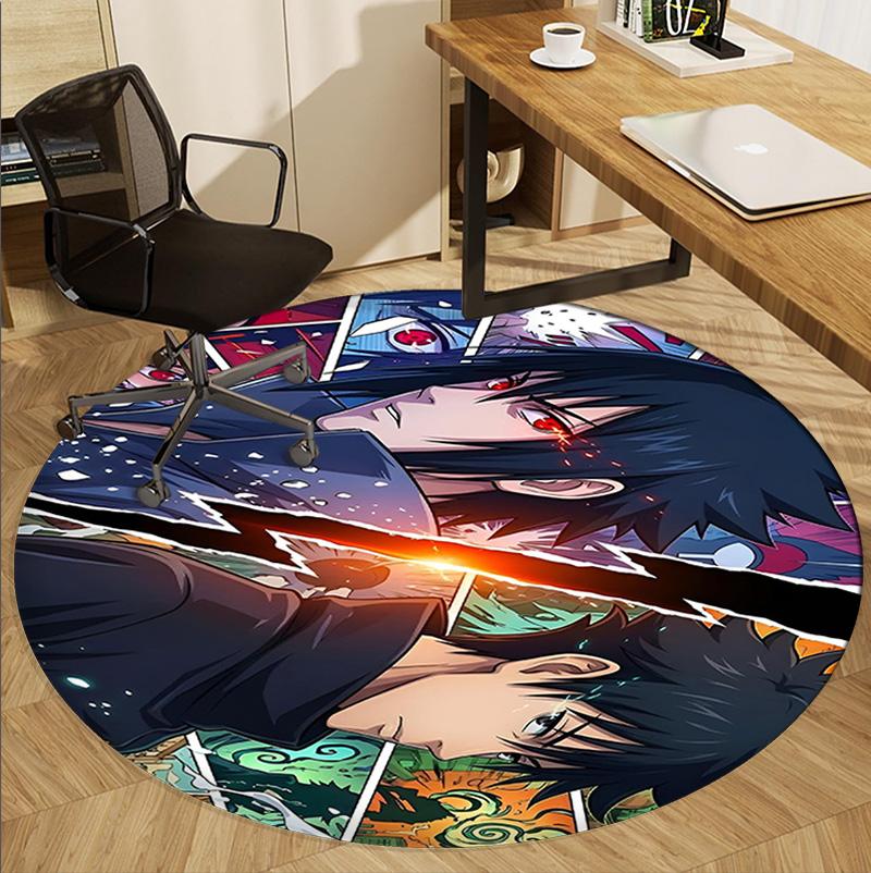 BLEACH Pattern Round Rug, Indoor/Outdoor Mat, for Picnic, Gameroom, Bedroom, Office, Living Room, Home Decor Carpet, Birthday Gift