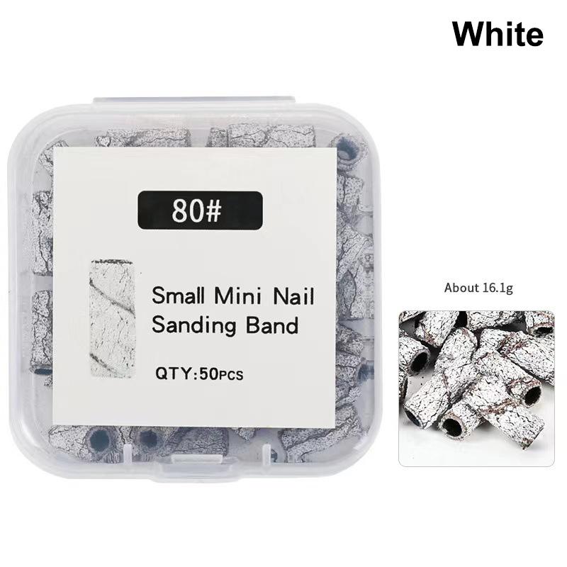 Versatile 3mm Nail Drill Bits 50 Pcs Set Effective Sanding Bands for Gel Acrylic Polish Treatment
