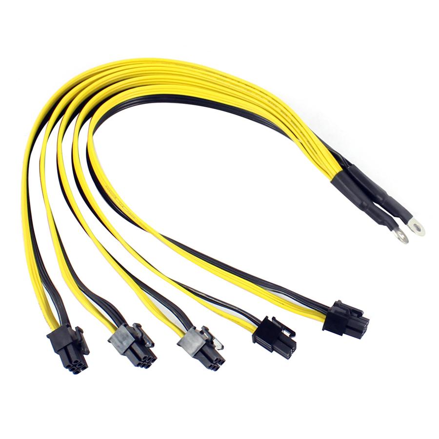 2pc S7 S9 to 5X PCI-E PCIe 6Pin GPU Graphics Card Splitter Power Cable For Miner
