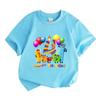 Kids Boys Girls 100% Cotton Crew Neck Short Sleeve T-Shirt Happy 4th Birthday Colorful Number Blocks Cartoon Print Casual Soft Breathable Party Tee To