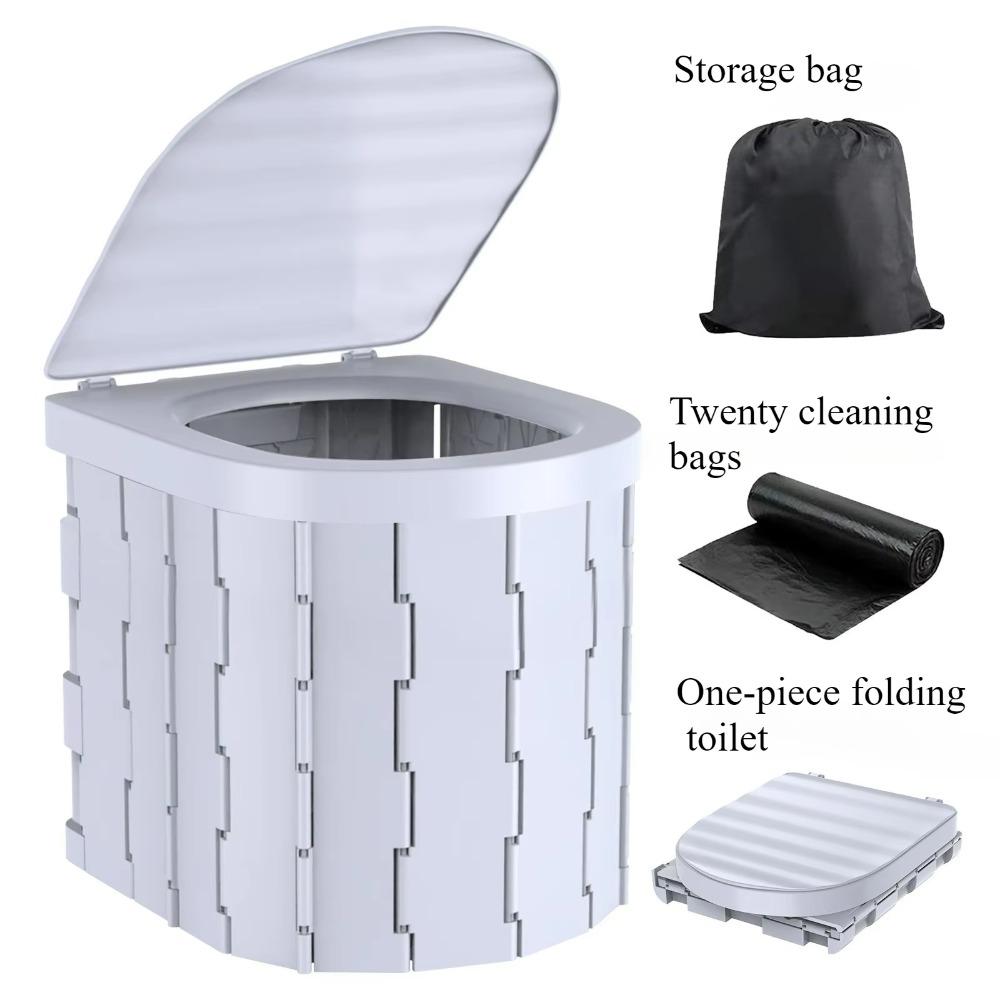Flip-top Portable Toilet Use Garbage Bags Camping Toilet Accessories Vehicle-mounted Toilet  Hiking
