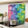 Tempered Multifunctional Decorative Glass Board 3D Cubes 60X52 Cm