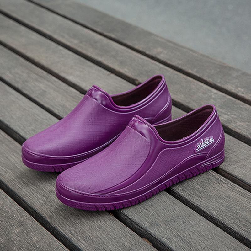 Fashion low-top waterproof shoes rain shoes women's warm thickened rubber shoes non-slip water shoes women's work rain boots autumn and winter