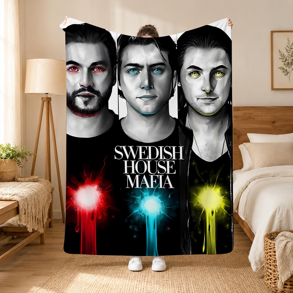 Swedish House Mafia DJ Group Throw 240g flannel blanket, suitable for sofas, beds, offices, exquisite gift blankets