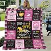 Just A Girl Who Loves Horses Inspirational Horse Theme Blanket - Cozy and Soft Throw Blanket Featuring Equine Quotes and Designs