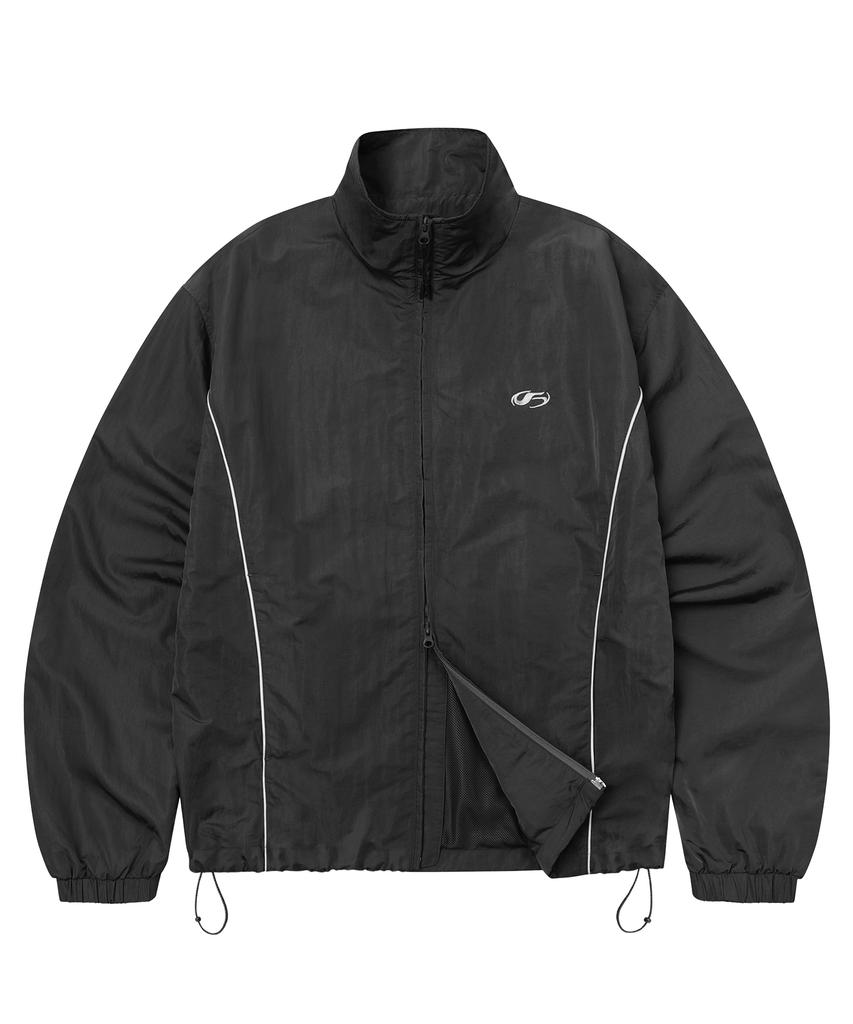 Filluminate Curved Line Windbreaker - Black