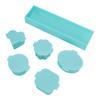 Cake Pop Mold Set Mint Green Reusable Plastic Heart Square Cloud Oval Round Cake Pop Cutter Pusher with Tray for Baking