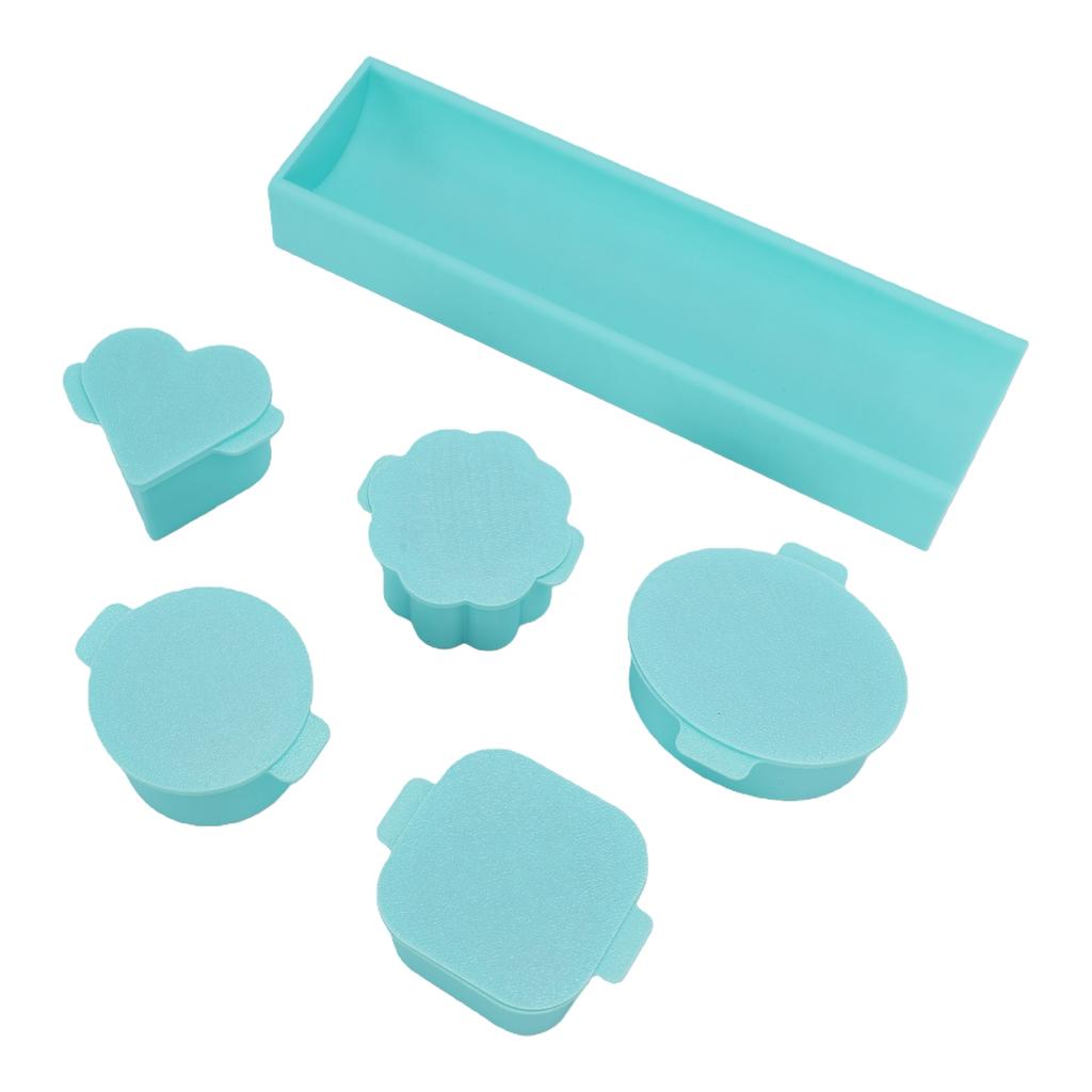 Cake Pop Mold Set Mint Green Reusable Plastic Heart Square Cloud Oval Round Cake Pop Cutter Pusher with Tray for Baking