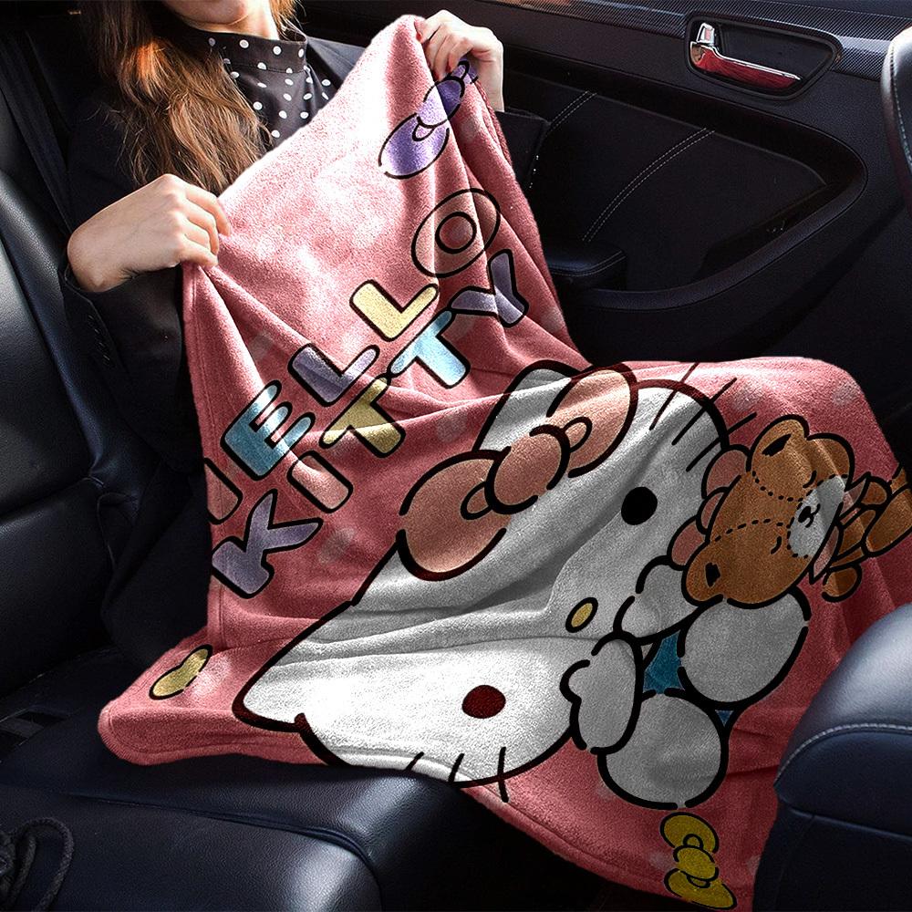 1 Stück Hello Kitty Decke Leichte Flanell-Kuscheldecke für Sofa Bett Reise Camping Wohnzimmer Büro Couch Sessel