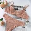 Sexy Sex Underwear Women's French Thin Transparent Lace Underwear Big Chest Small Anti-sagging Bra Set