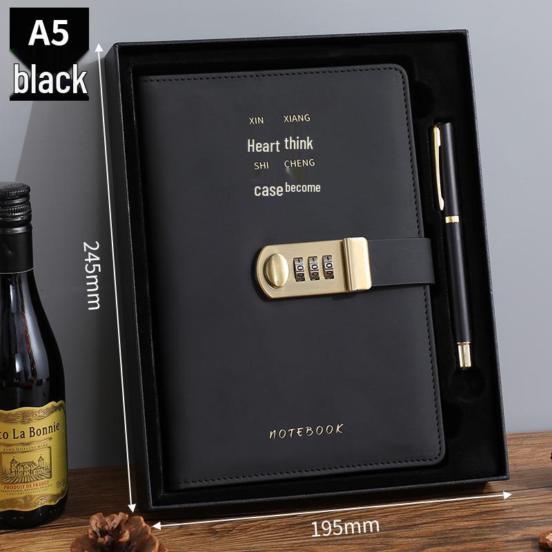 Minimalist Lock Diary & Notebook with Invisible Combination Closure for Students & Professionals