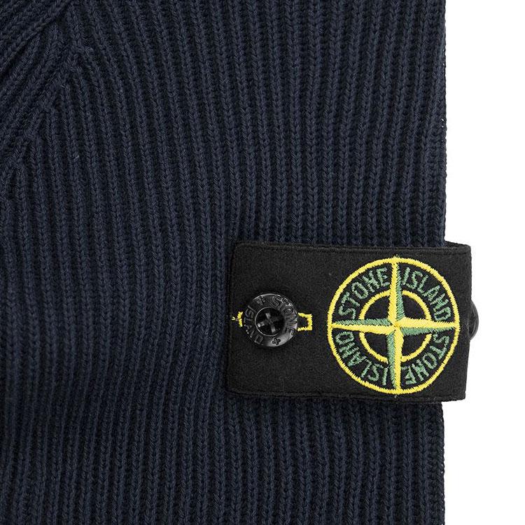 Stone Island Sweater Kids Logo Embroidered Round Neck Pullover Kids sweater Navy-Blue 7616505A3-V0020