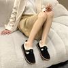 Vintersko Dame Casual Flats Mokasiner Myke Loafers Dame Mote Komfort Varm Plysj Slip-on Dame Bomullssko