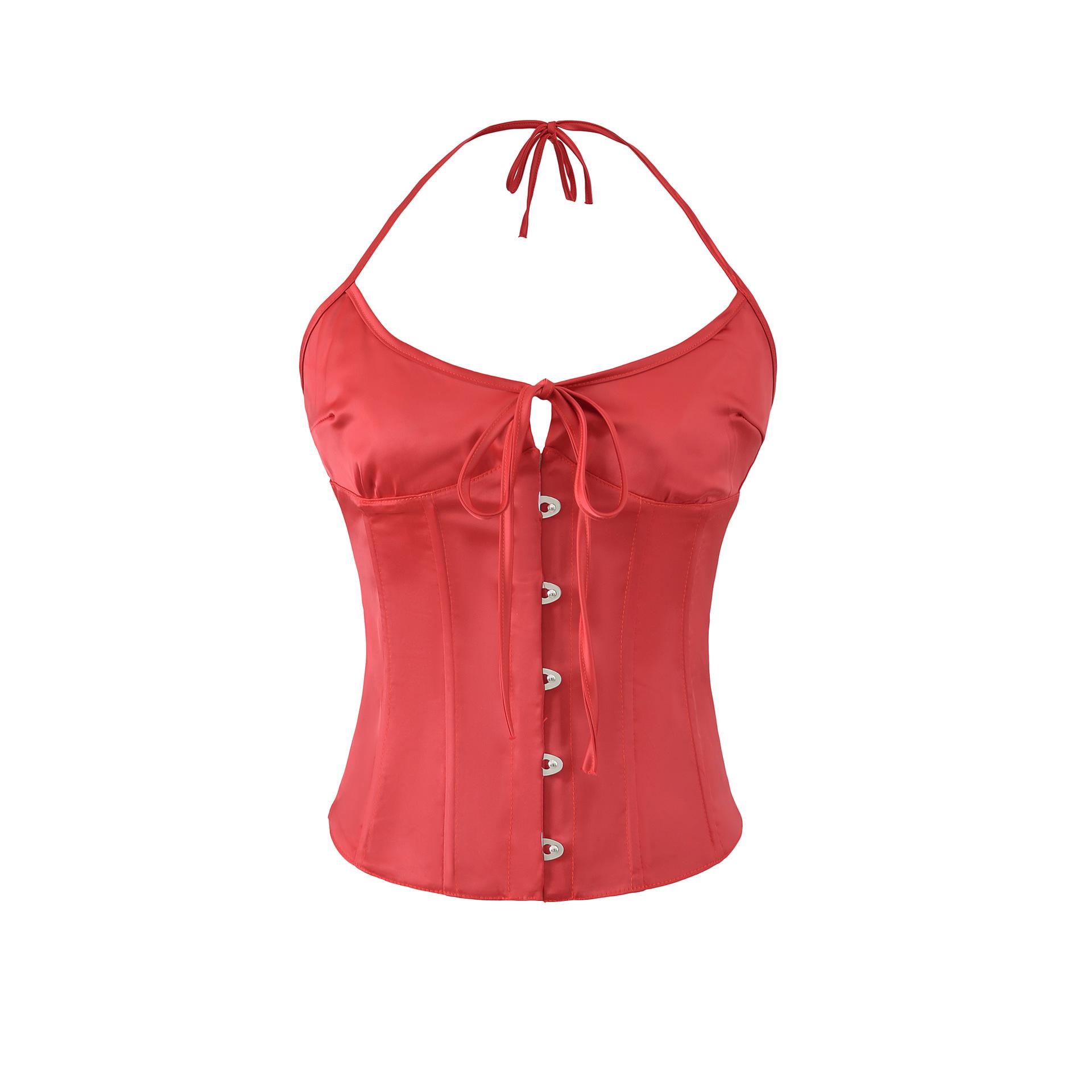 

Женский атласный бралетт в европейском стиле с регулируемыми бретелями, 2026 Large красный