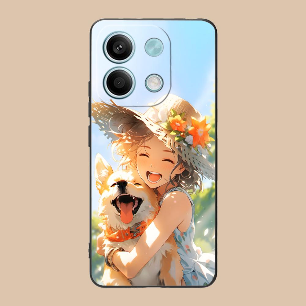 Girl Dog Puppy Matte TPU Mobile Phone Case for Xiaomi 15 14 13 12 Mi 11 T Ultra Lite Pro S X 5G Colorful Printing Cover