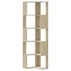 Corner Bookshelf 5 Shelves Sonoma Oak Finish 50 X 50 X 179 Cm Particleboard